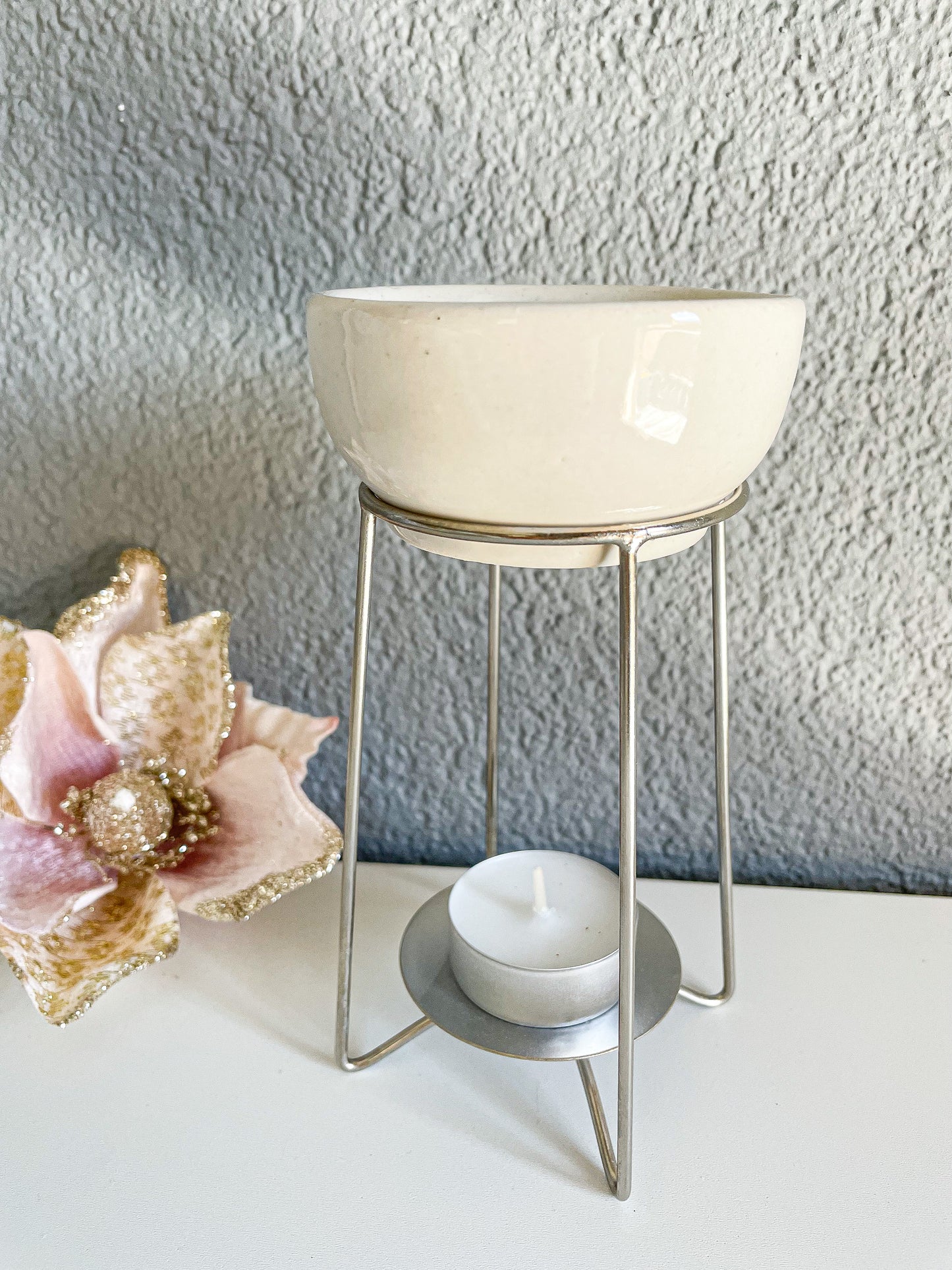 Duftlampe Silber/Weiß